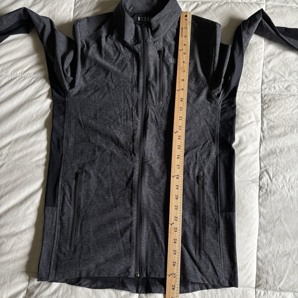 NWOT NOBULL 4-Way Stretch Woven Full Zip Jacket Mens M Dark Gray Performance Gym - Picture 15 of 16